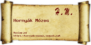 Hornyák Mózes névjegykártya